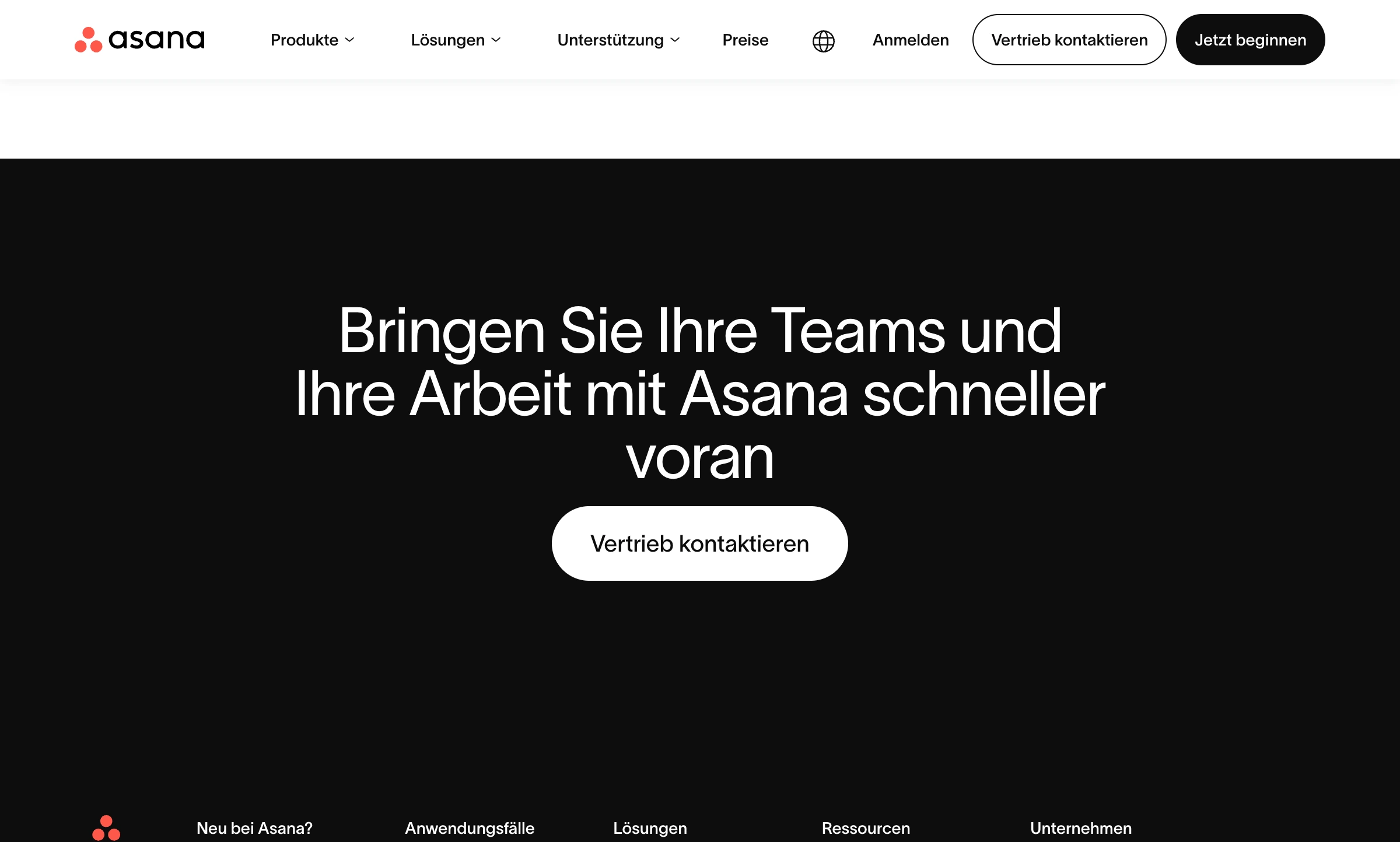 Fokussierter Call-to-Action-Bereich am Seitenende mit nur einem Button auf kontrastreichem Hintergrund